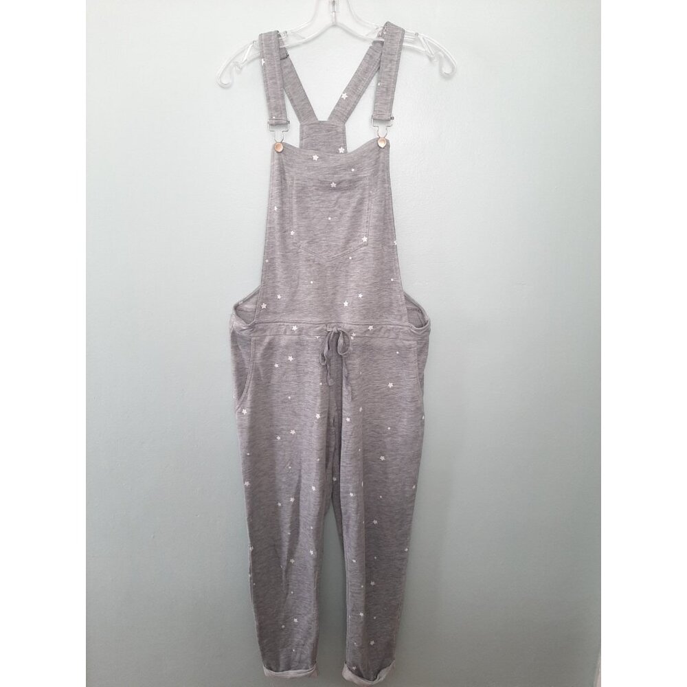 Z Supply Star Print Gray Soft Knit Overalls Adjustable Joggers Women's Medium